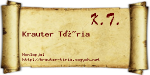 Krauter Tíria névjegykártya